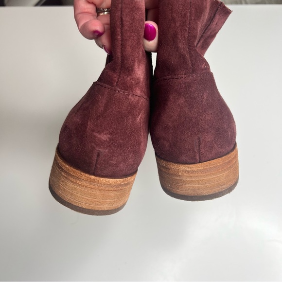 Kork-Ease Burgundy Wine Leather Suede Ankle Boot Boho Sz 10 - Picture 4 of 6